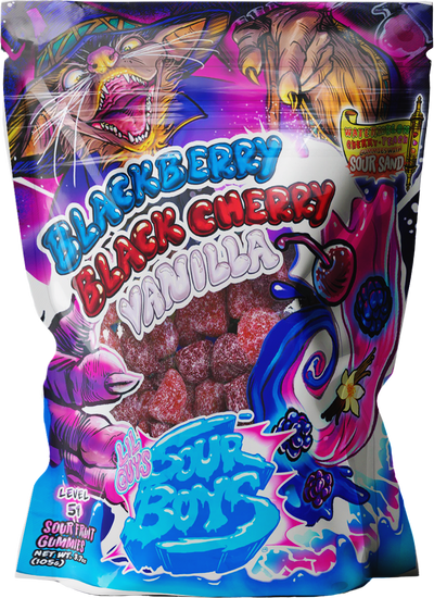 BlackBerry, Black Cherry, Vanilla Sour Gummies