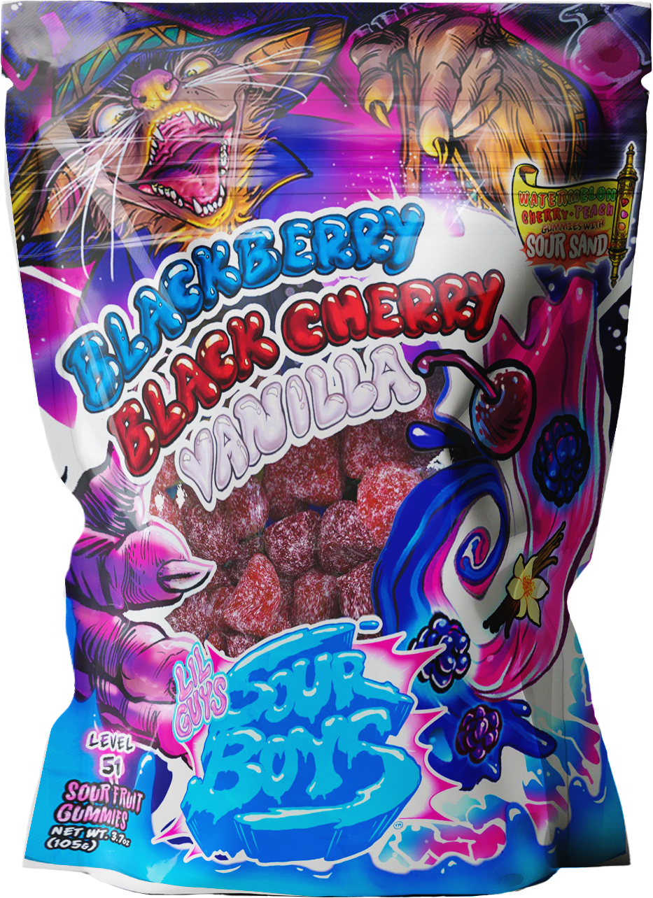 BlackBerry, Black Cherry, Vanilla Sour Gummies