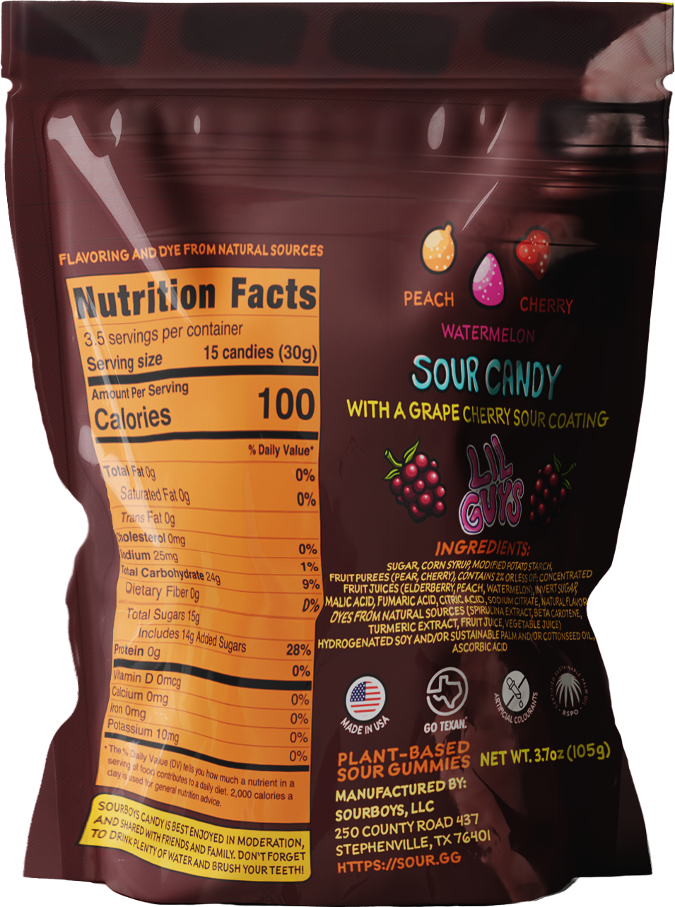 Grape Cherry InsomniSnacks Sour Gummies