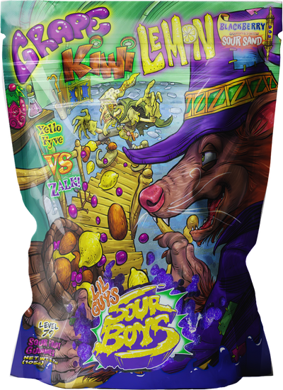 Grape Kiwi Lemon Sour Gummies