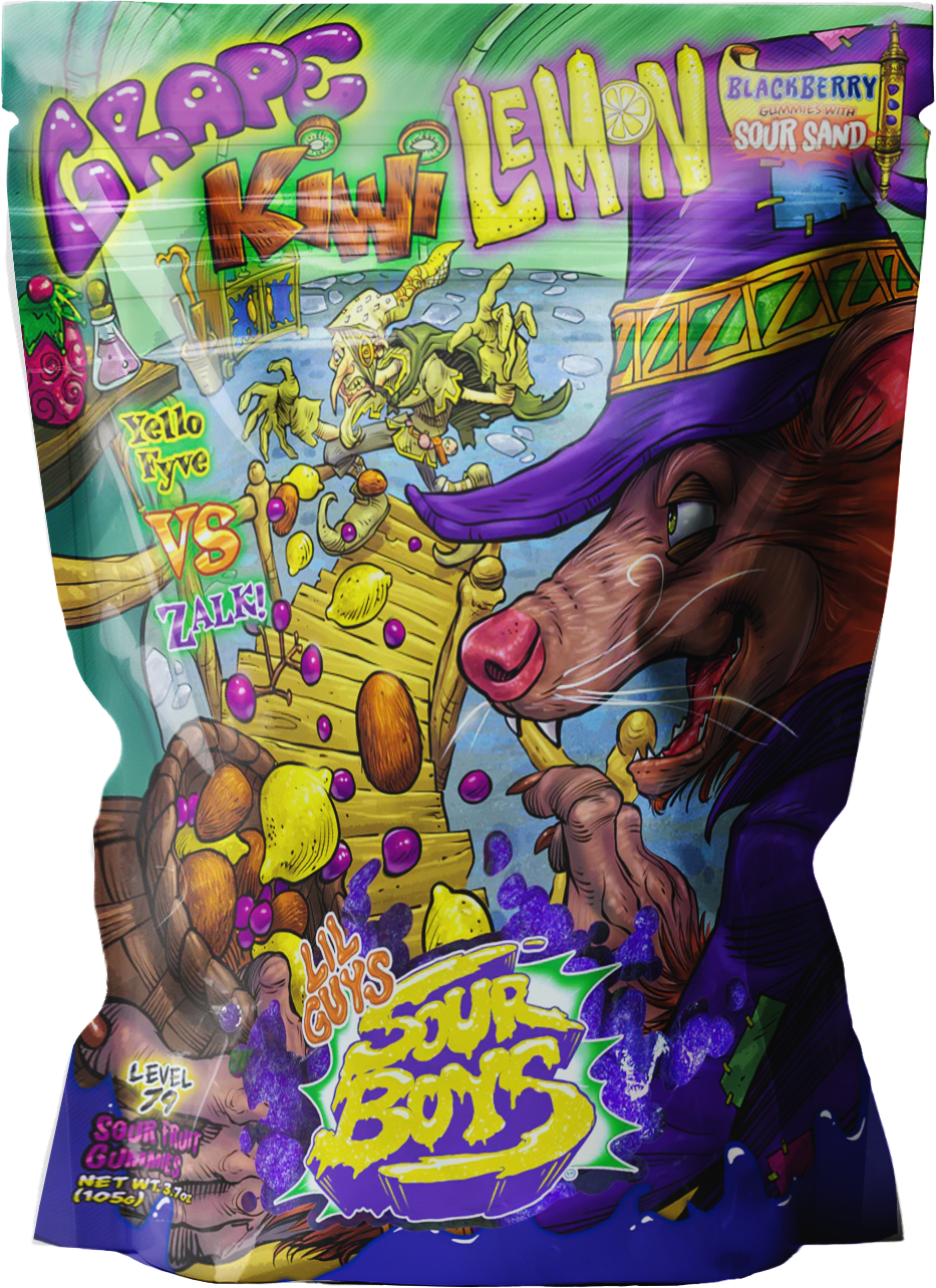 Grape Kiwi Lemon Sour Gummies