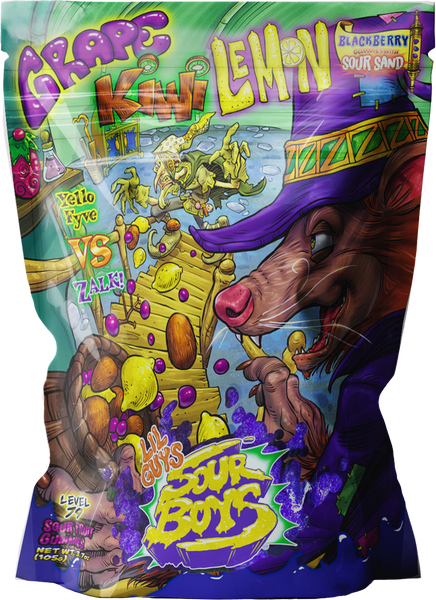 Grape Kiwi Lemon Sour Gummies – SourBoys