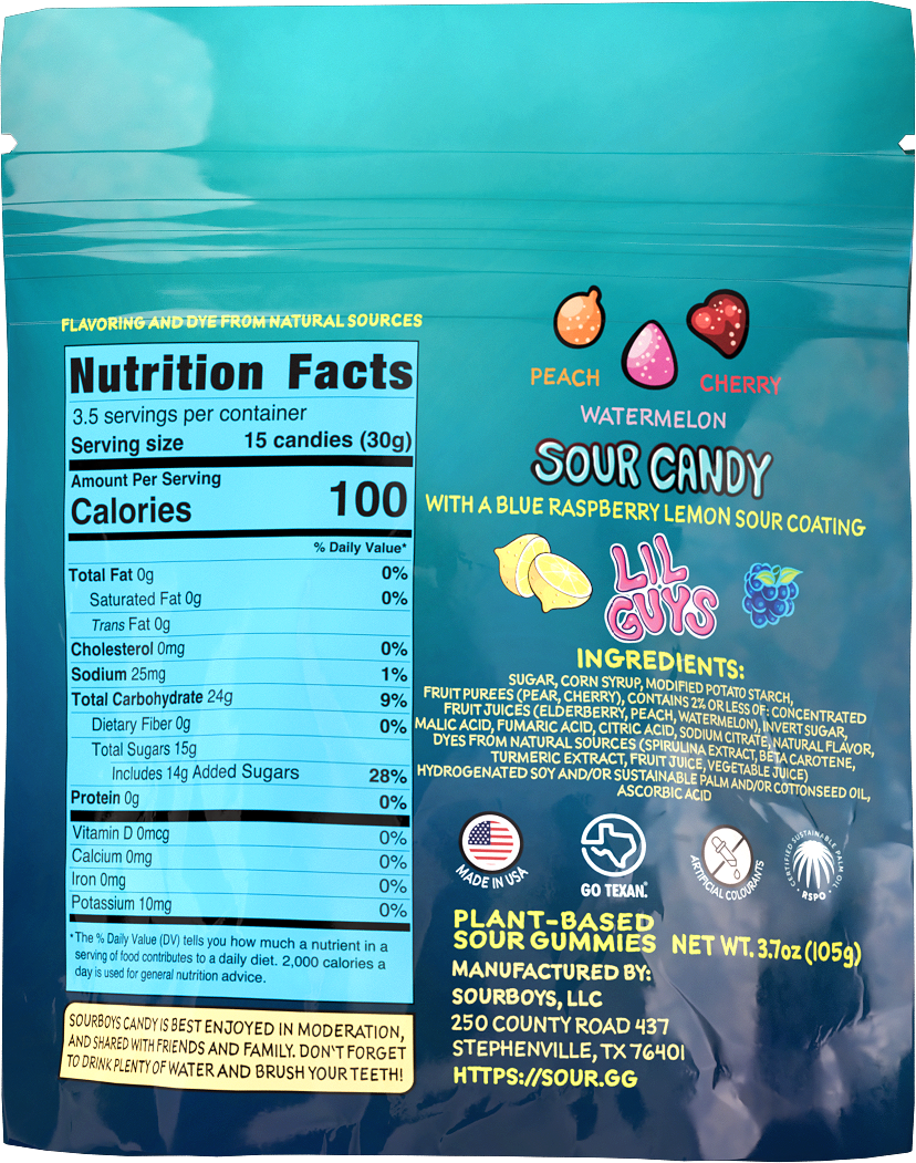 Blue Raspberry Lemon Sour Gummies
