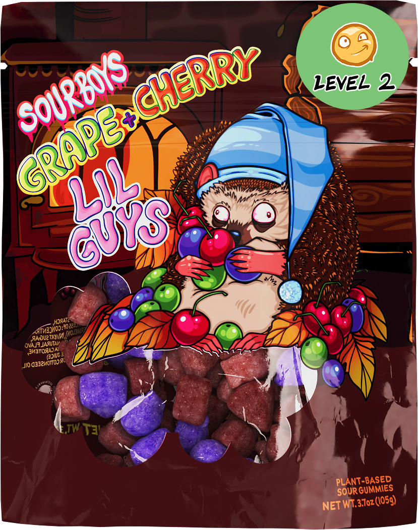 Grape Cherry InsomniSnacks Sour Gummies
