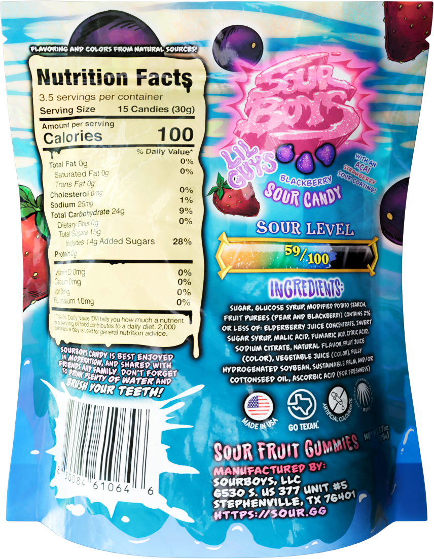 Acai Strawberry Sour Gummies