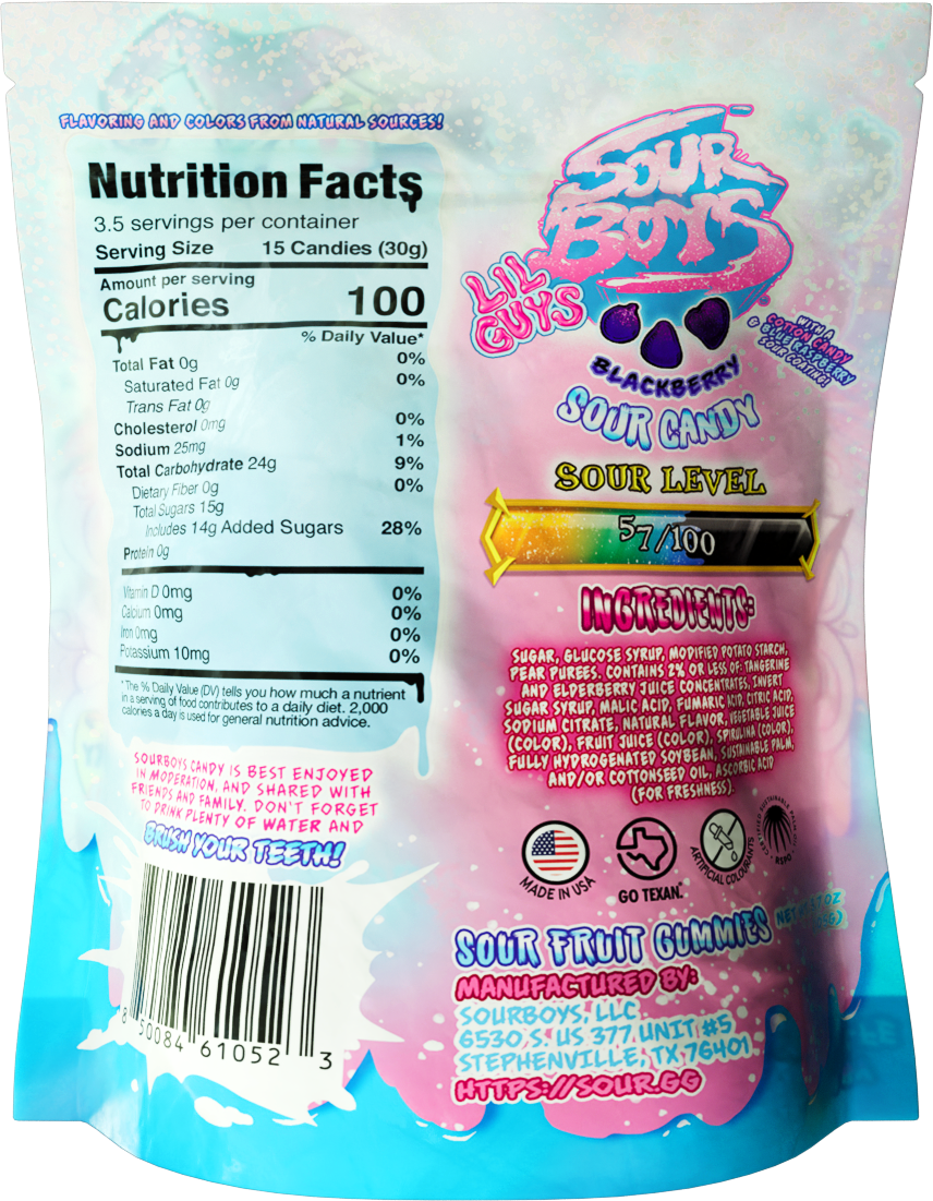 Cotton Candy Blue Raspberry Sour Gummies