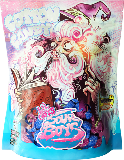 Cotton Candy Blue Raspberry Sour Gummies