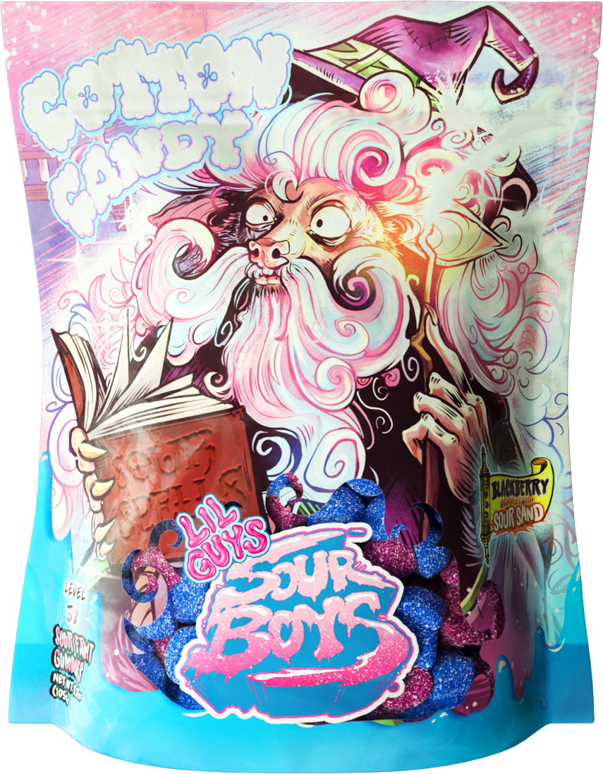 Cotton Candy Blue Raspberry Sour Gummies