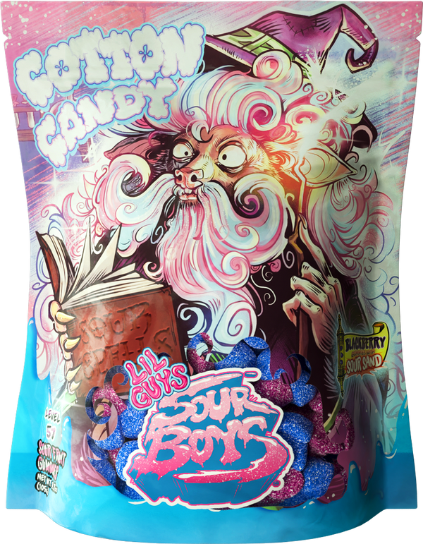 Cotton Candy Blue Raspberry Sour Gummies