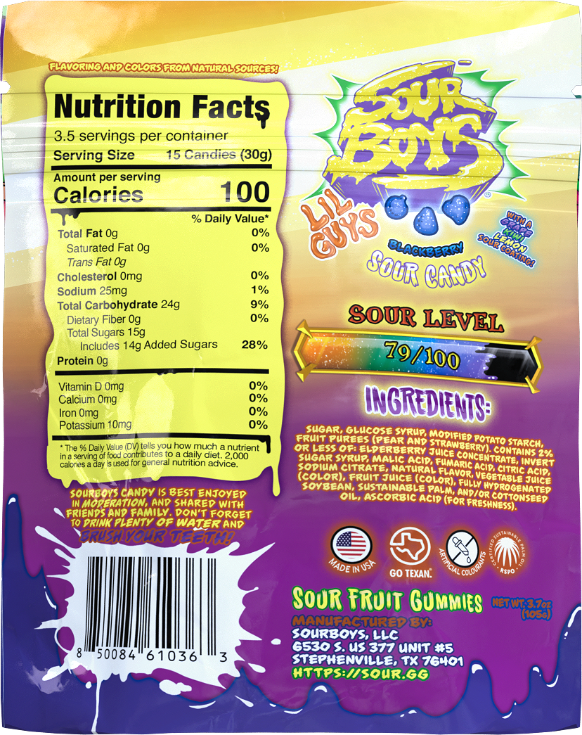 Grape Kiwi Lemon Sour Gummies