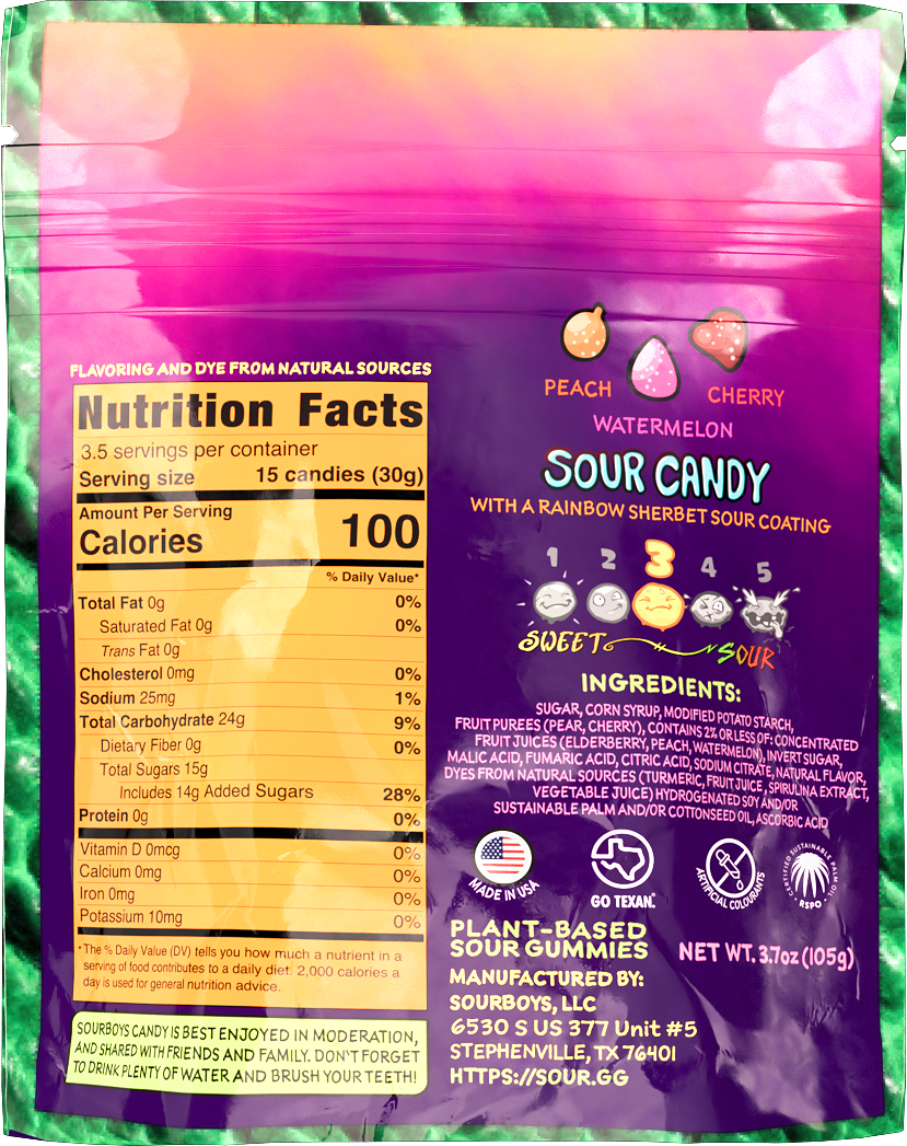 Rainbow Sherbet Sour Gummies