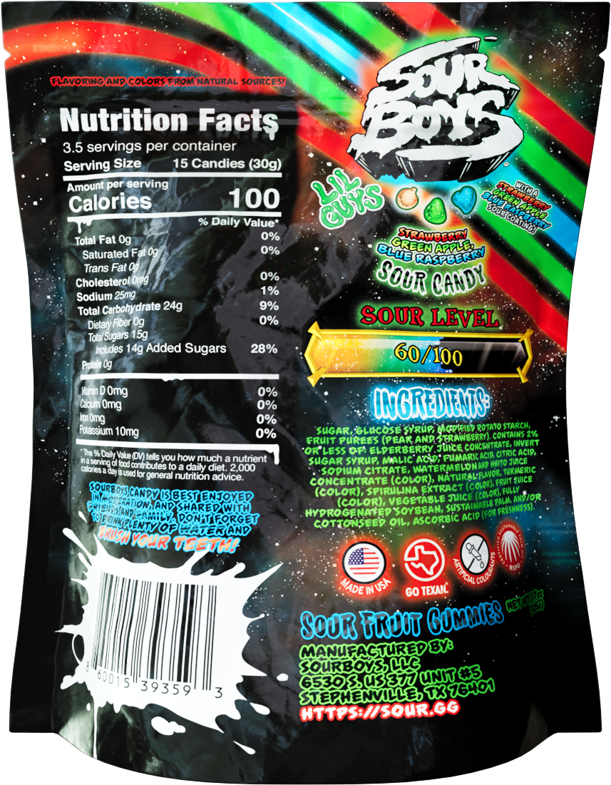 Red Green Blue Sour Gummies