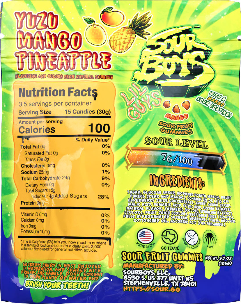Pineapple Mango Yuzu Sour Gummies