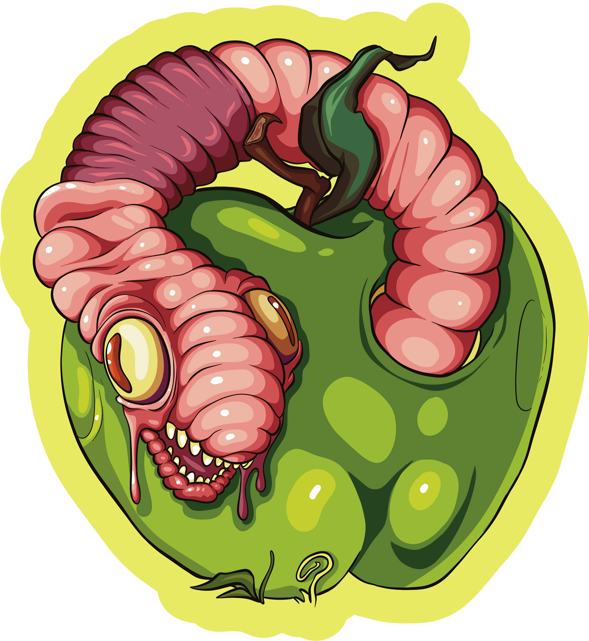 Hungry Worm Sticker