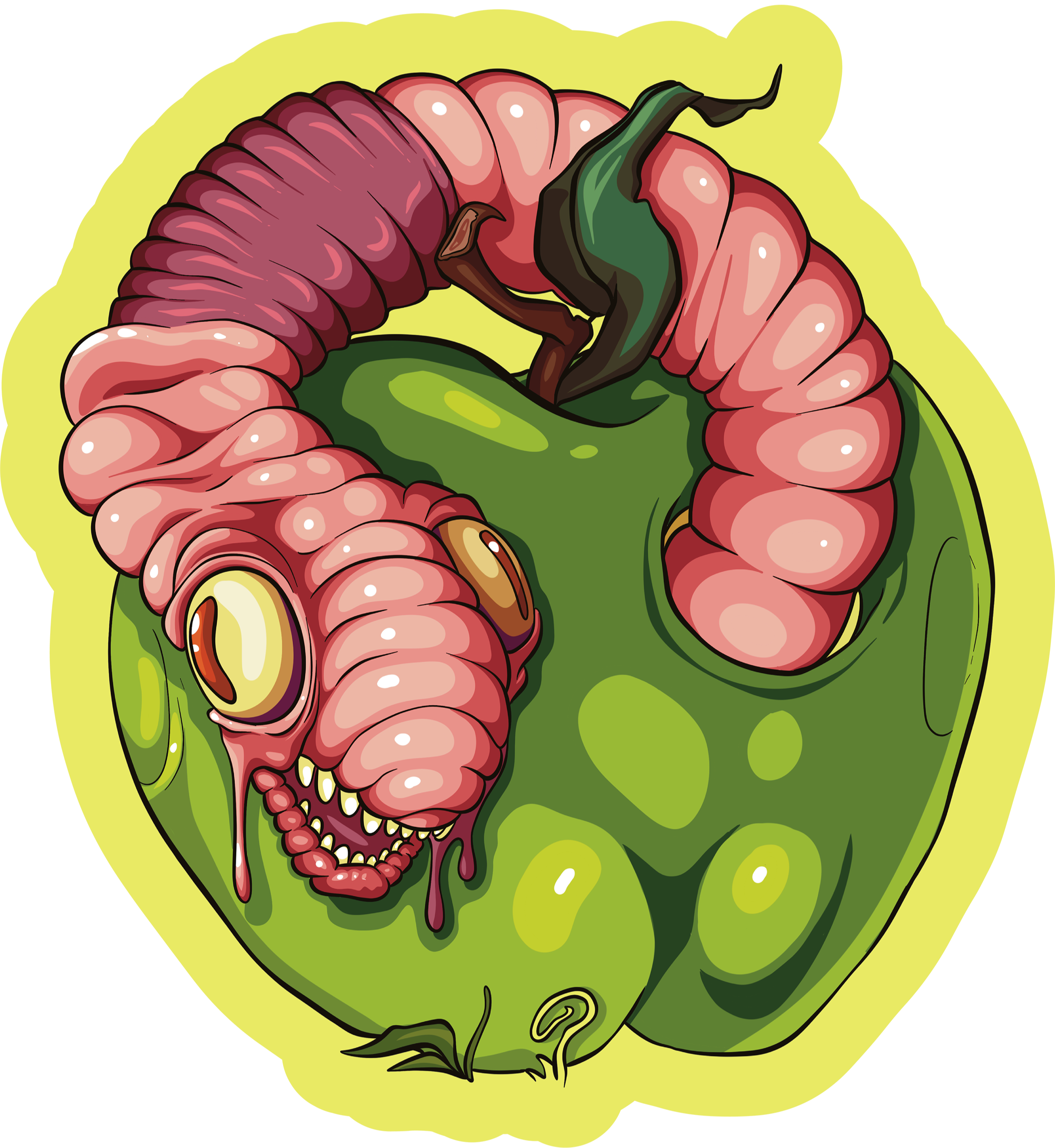 Hungry Worm Sticker