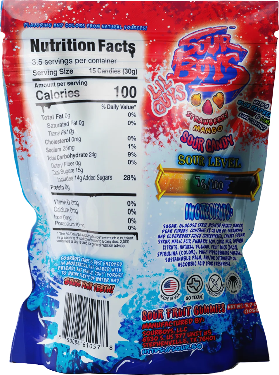Blue Raspberry Cherry Lime Sour Gummies