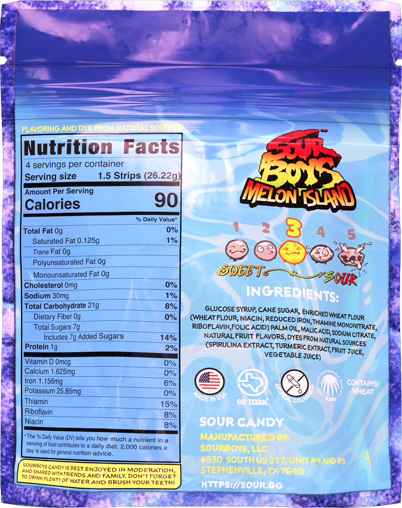 Melon Island Sour Belts