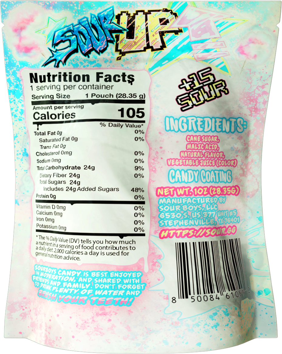 Cotton Candy BlueRaspberry SourUp! Sour Powder